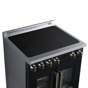 Forno Torino 30-Inch Induction Range FFSIN0950-30 – Black – Induction Range FFSIN0950 30BLK Cooktop Left Angle 2026 05 27
