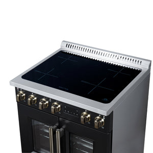Forno Torino 30-Inch Induction Range FFSIN0950-30 – Black – Induction Range FFSIN0950 30BLK Cooktop Right Angle 2026 05 27
