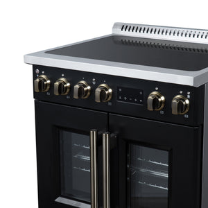 Forno Torino 30-Inch Induction Range FFSIN0950-30 – Black – Induction Range FFSIN0950 30BLK Right Angle Close Up 2026 05 27