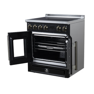 Forno Torino 30-Inch Induction Range FFSIN0950-30 – Black – Induction Range FFSIN0950 30BLK Right Angle Opened 2026 05 27