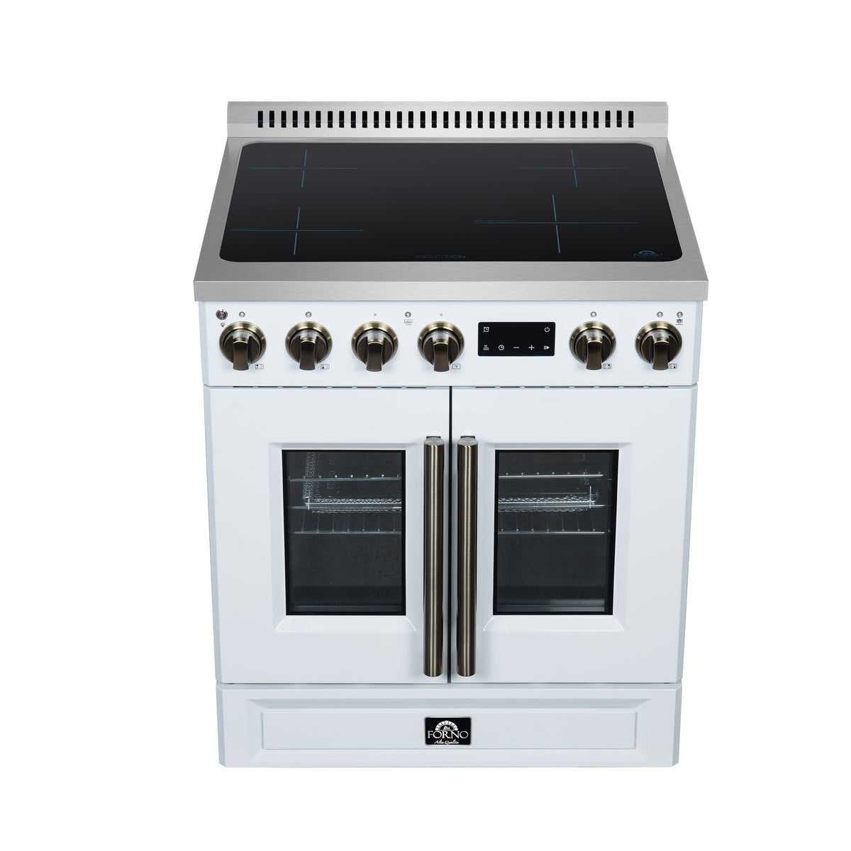 Forno Torino 30-Inch Induction Range FFSIN0950-30 – White – Induction Range FFSIN0950 30WHT Cooktop Front 2026 05 27
