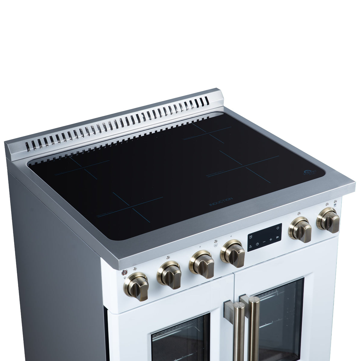 Forno Torino 30-Inch Induction Range FFSIN0950-30 – White – Induction Range FFSIN0950 30WHT Cooktop Left Angle 2026 05 27