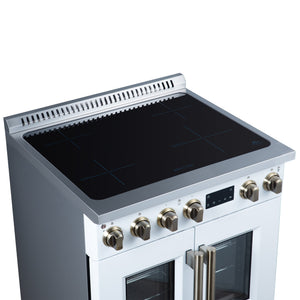Forno Torino 30-Inch Induction Range FFSIN0950-30 – White – Induction Range FFSIN0950 30WHT Cooktop Left Angle 2026 05 27