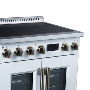 Forno Torino 30-Inch Induction Range FFSIN0950-30 – White – Induction Range FFSIN0950 30WHT Left Angle Close Up 2026 05 27