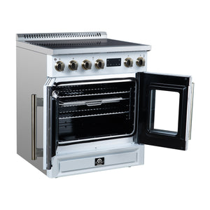 Forno Torino 30-Inch Induction Range FFSIN0950-30 – White – Induction Range FFSIN0950 30WHT Left Angle Opened 2026 05 27