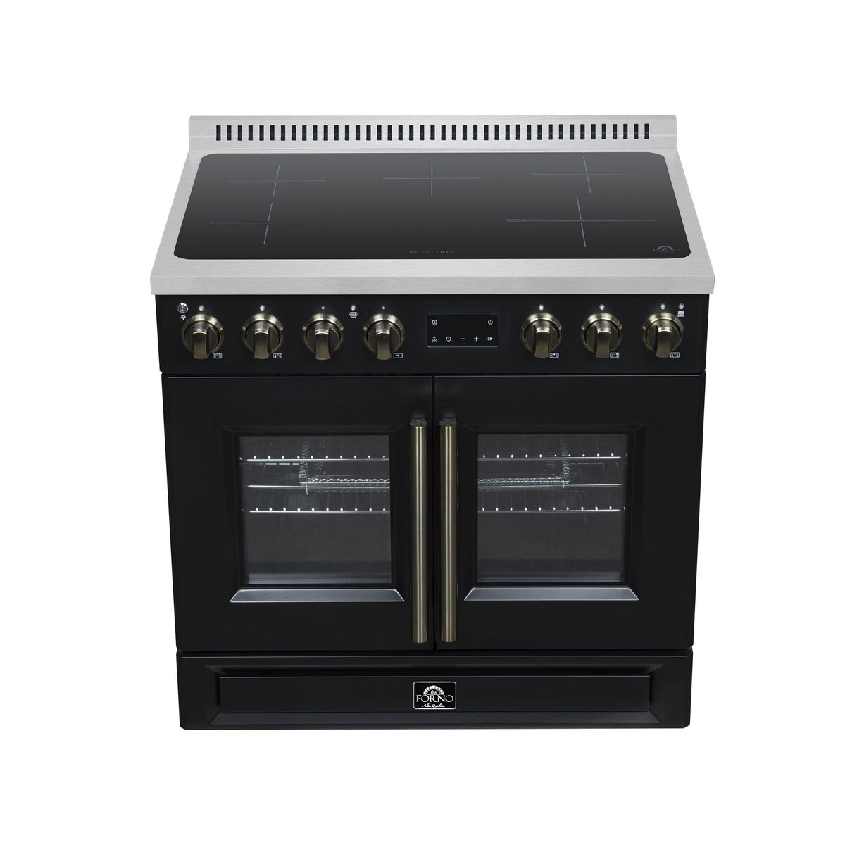 Forno Torino 36-Inch Induction Range FFSIN0950-36 – Black – Induction Range FFSIN0950 36BLK Cooktop Front 2026 05 27