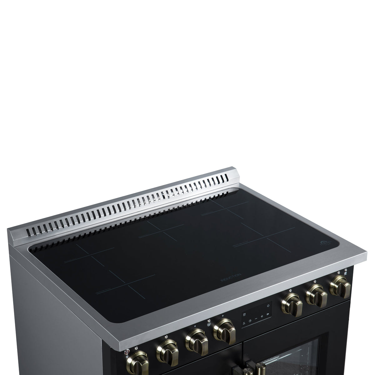 Forno Torino 36-Inch Induction Range FFSIN0950-36 – Black – Induction Range FFSIN0950 36BLK Cooktop Left Angle 2026 05 27