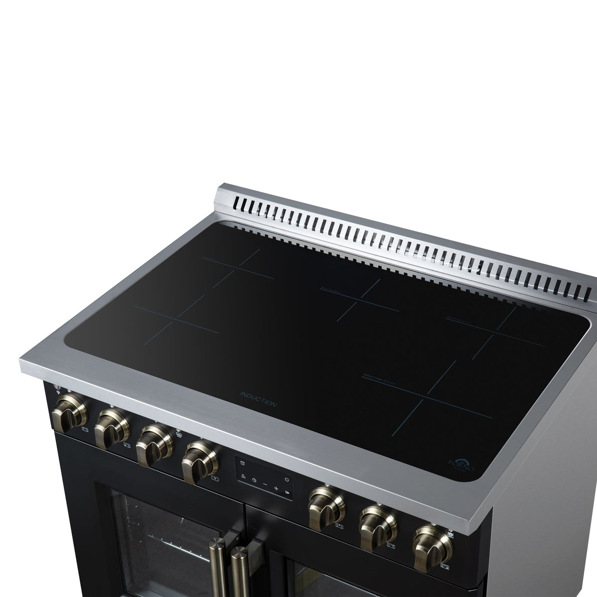 Forno Torino 36-Inch Induction Range FFSIN0950-36 – Black – Induction Range FFSIN0950 36BLK Cooktop Right Angle 2026 05 27