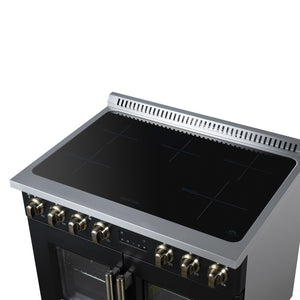 Forno Torino 36-Inch Induction Range FFSIN0950-36 – Black – Induction Range FFSIN0950 36BLK Cooktop Right Angle 2026 05 27