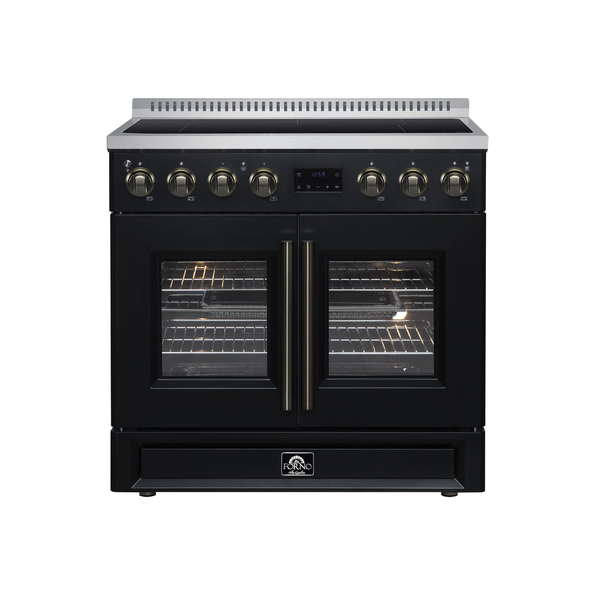 Forno Torino 36-Inch Induction Range FFSIN0950-36 – Black – Induction Range FFSIN0950 36BLK Front 2026 05 27