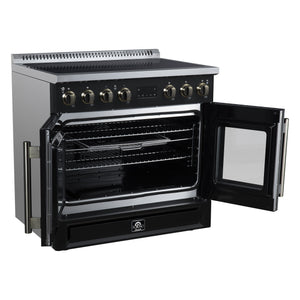 Forno Torino 36-Inch Induction Range FFSIN0950-36 – Black – Induction Range FFSIN0950 36BLK Left Angle Opened 2026 05 27