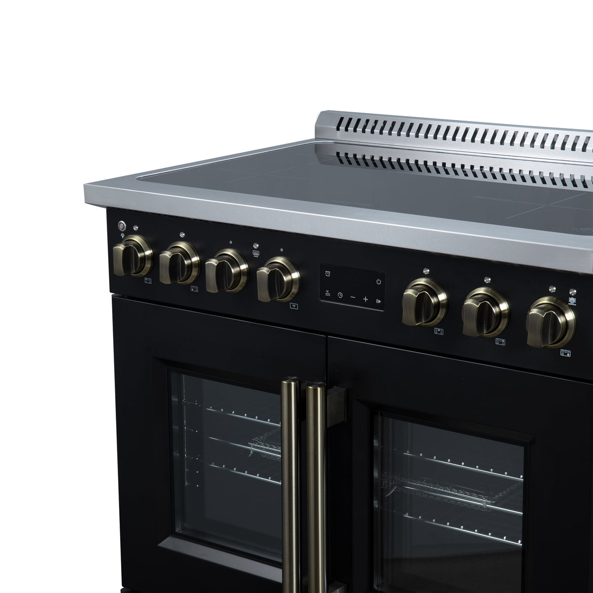 Forno Torino 36-Inch Induction Range FFSIN0950-36 – Black – Induction Range FFSIN0950 36BLK Right Angle Close Up 2026 05 27