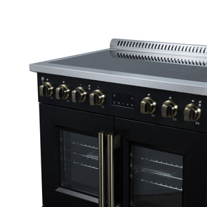 Forno Torino 36-Inch Induction Range FFSIN0950-36 – Black – Induction Range FFSIN0950 36BLK Right Angle Close Up 2026 05 27