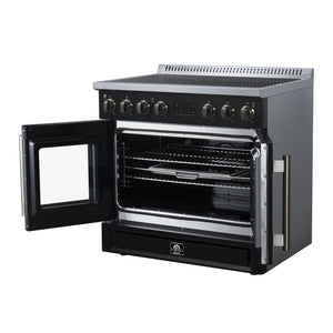 Forno Torino 36-Inch Induction Range FFSIN0950-36 – Black – Induction Range FFSIN0950 36BLK Right Angle Opened 2026 05 27