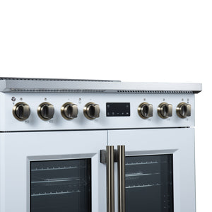 Forno Torino 36-Inch Induction Range FFSIN0950-36 – White – Induction Range FFSIN0950 36WHT Control Panel Left Angle 2026 05 27