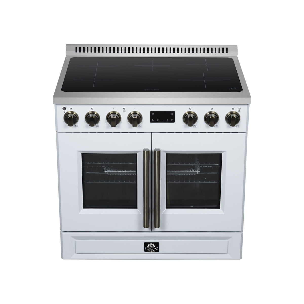 Forno Torino 36-Inch Induction Range FFSIN0950-36 – White – Induction Range FFSIN0950 36WHT Cooktop Front 2026 05 27