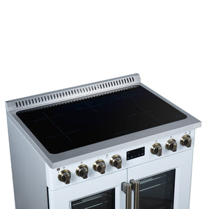 Forno Torino 36-Inch Induction Range FFSIN0950-36 – White – Induction Range FFSIN0950 36WHT Cooktop Left Angle 2026 05 27