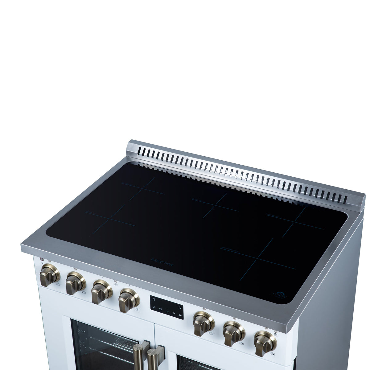 Forno Torino 36-Inch Induction Range FFSIN0950-36 – White – Induction Range FFSIN0950 36WHT Cooktop Right Angle 2026 05 27