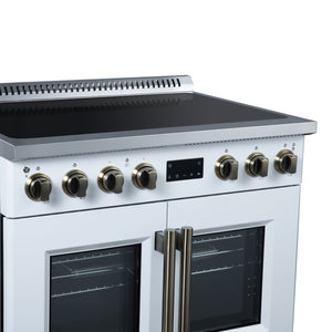 Forno Torino 36-Inch Induction Range FFSIN0950-36 – White – Induction Range FFSIN0950 36WHT Left Angle Close Up 2026 05 27