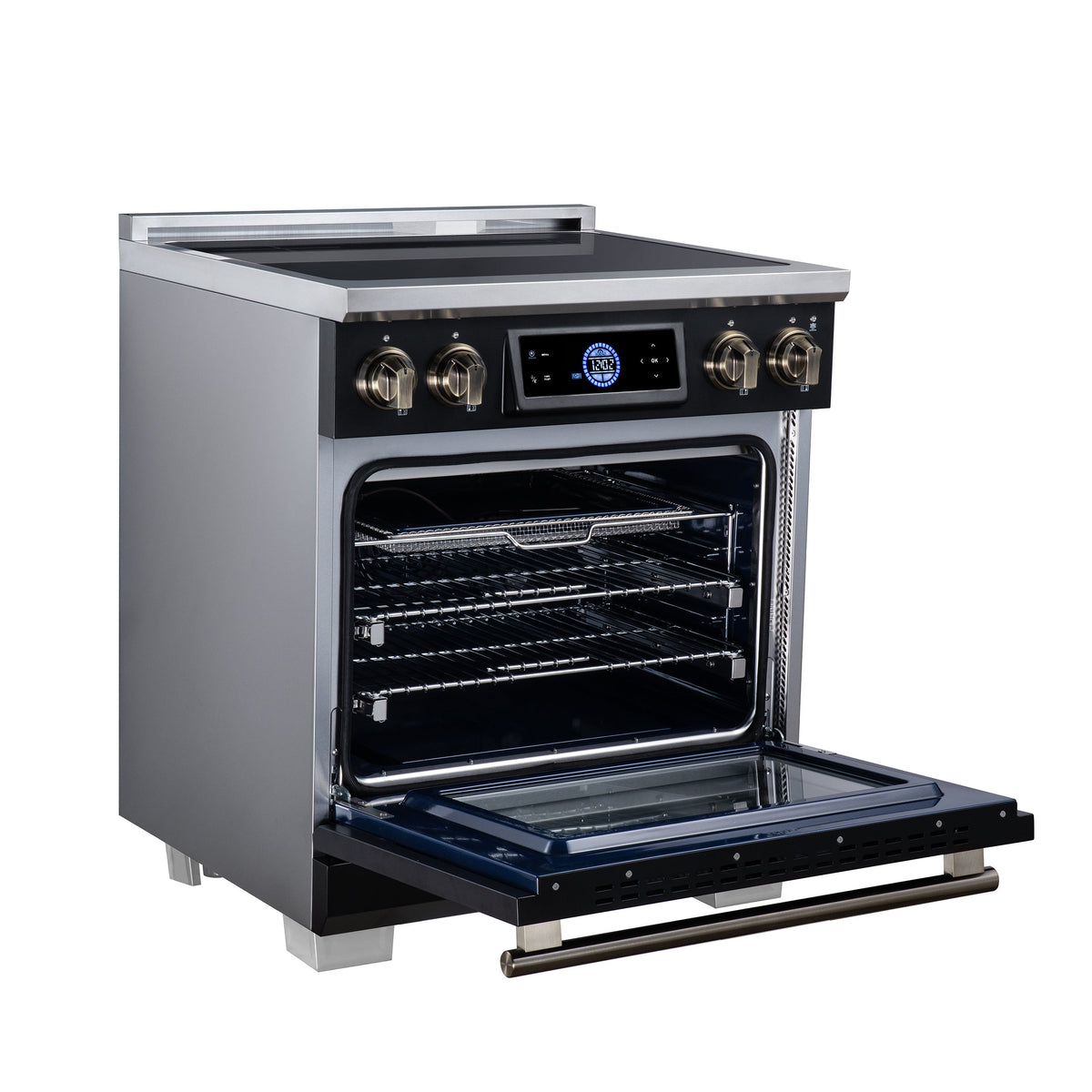 Forno Maximus 30-Inch Induction Range FFSIN0968-30 – Black – Induction Range FFSIN0968 30BLK Left Angle Open 2026 08 17