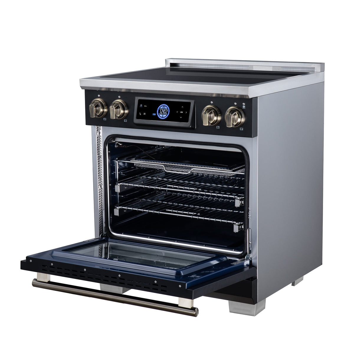 Forno Maximus 30-Inch Induction Range FFSIN0968-30 – Black – Induction Range FFSIN0968 30BLK Right Angle Open 2026 08 17