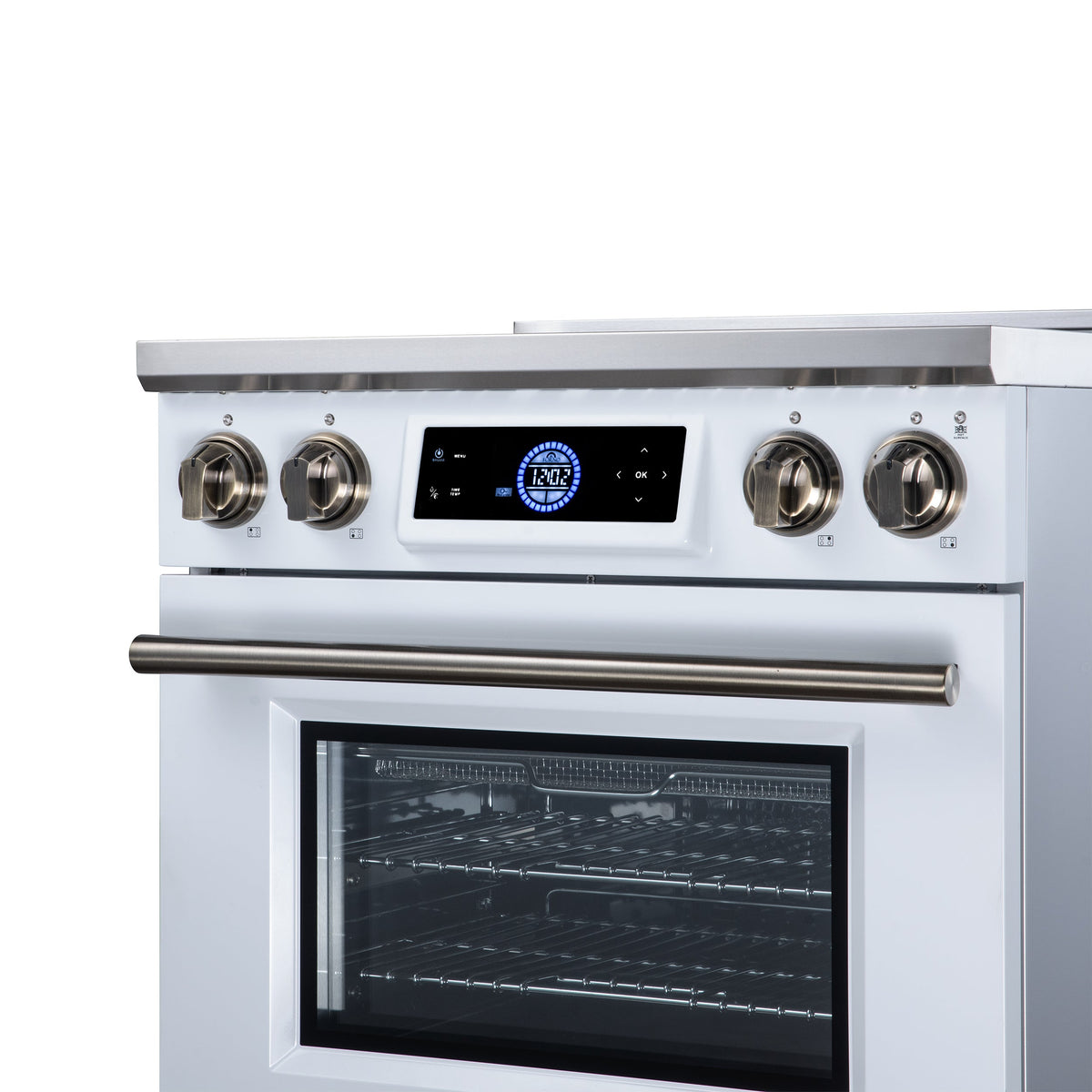 Forno Maximus 30-Inch Induction Range FFSIN0968-30 – White – Induction Range FFSIN0968 30WHT Control Panel Right Angle 2026 08 17