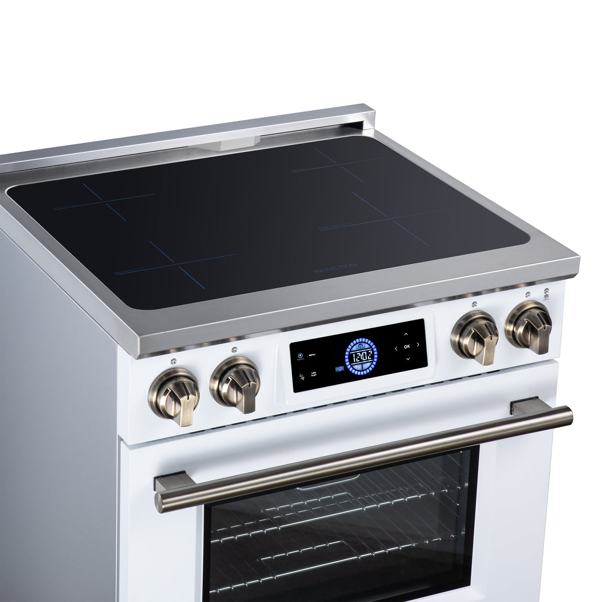 Forno Maximus 30-Inch Induction Range FFSIN0968-30 – White – Induction Range FFSIN0968 30WHT Cooktop Left Angle 2026 08 17