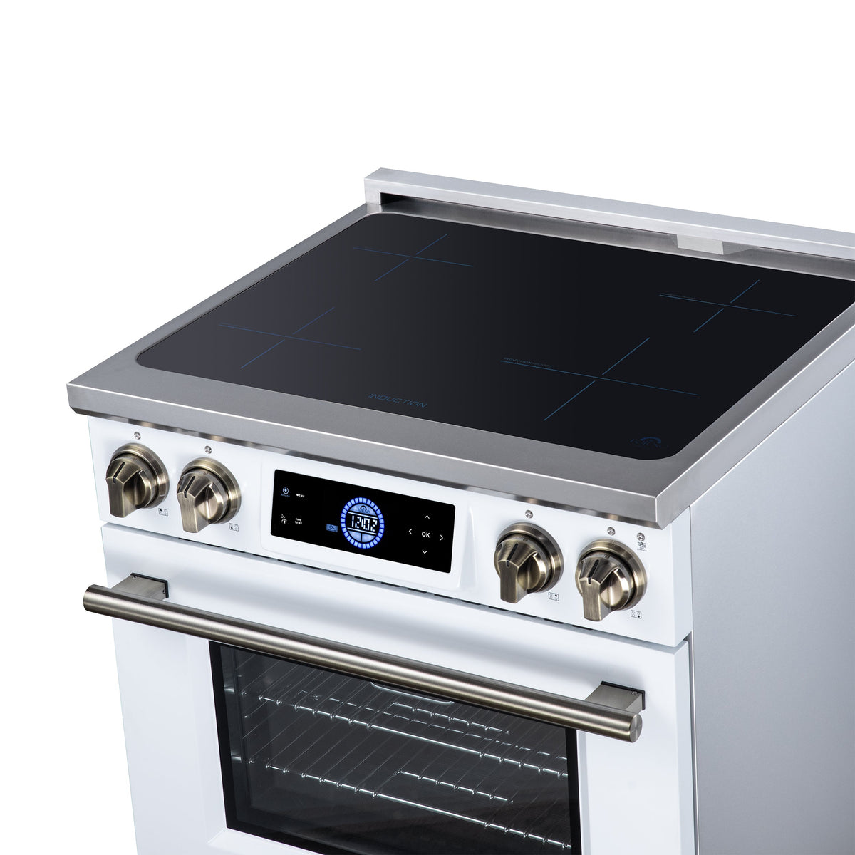 Forno Maximus 30-Inch Induction Range FFSIN0968-30 – White – Induction Range FFSIN0968 30WHT Cooktop Right Angle 2026 08 17