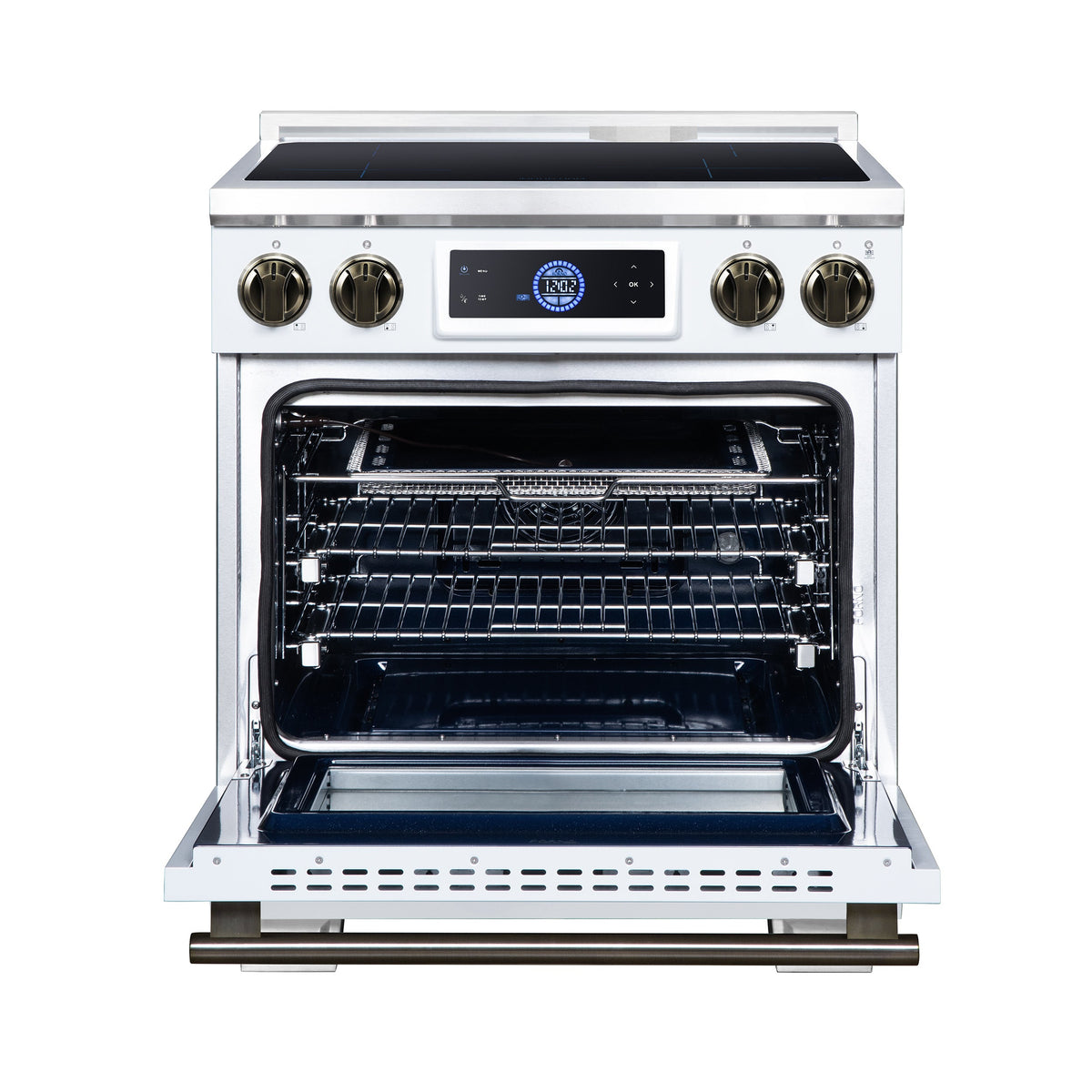 Forno Maximus 30-Inch Induction Range FFSIN0968-30 – White – Induction Range FFSIN0968 30WHT Front Open 2026 08 17