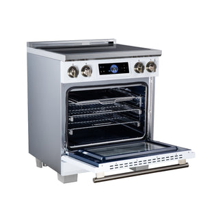 Forno Maximus 30-Inch Induction Range FFSIN0968-30 – White – Induction Range FFSIN0968 30WHT Left Angle Open 2026 08 17