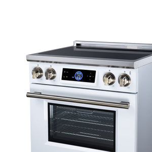 Forno Maximus 30-Inch Induction Range FFSIN0968-30 – White – Induction Range FFSIN0968 30WHT Right Angle Close Up 2026 08 17