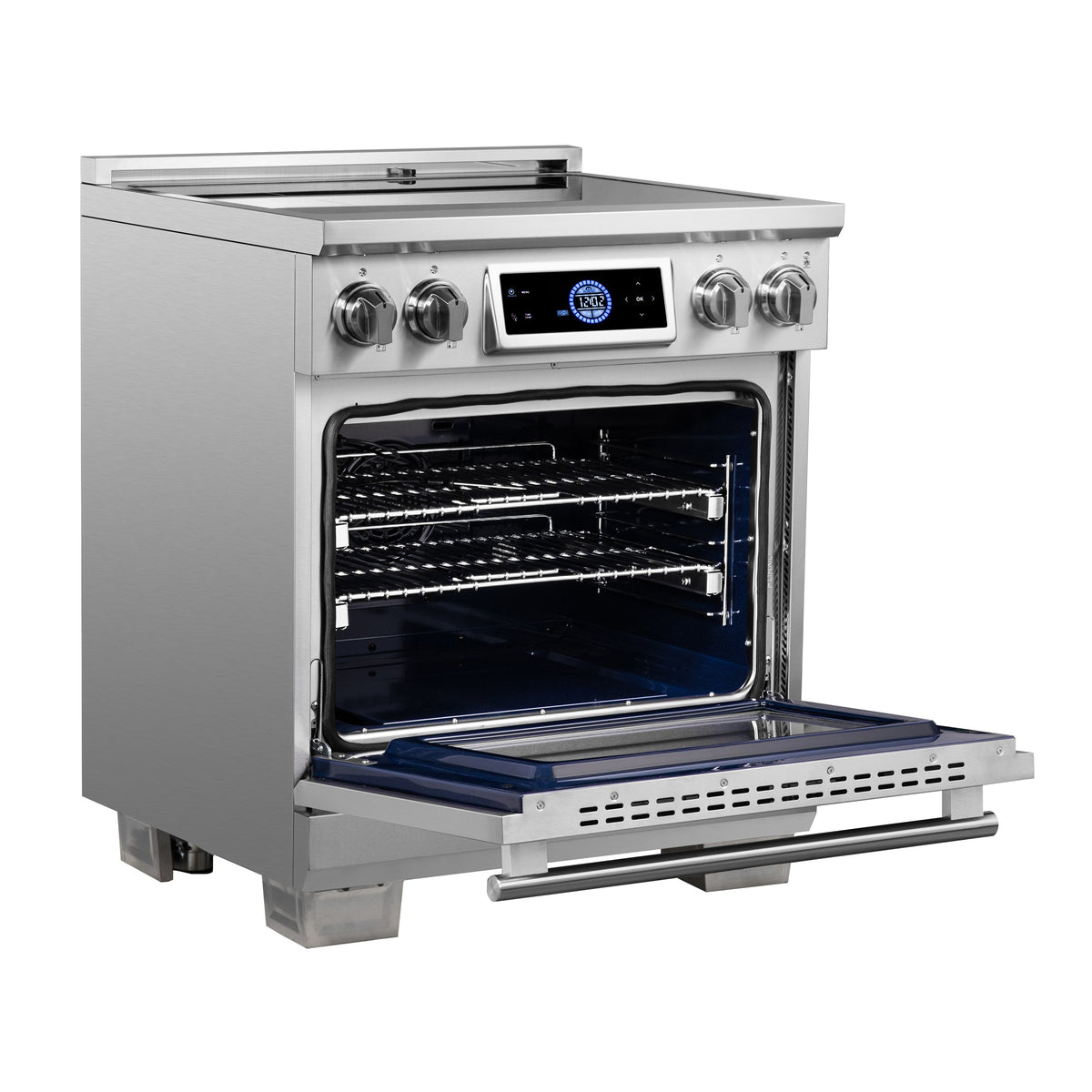 Forno Maximus 30-Inch Induction Range FFSIN0968-30 – Stainless Steel – Induction Range FFSIN0968 30 Left Angle Opened 2025 06 27