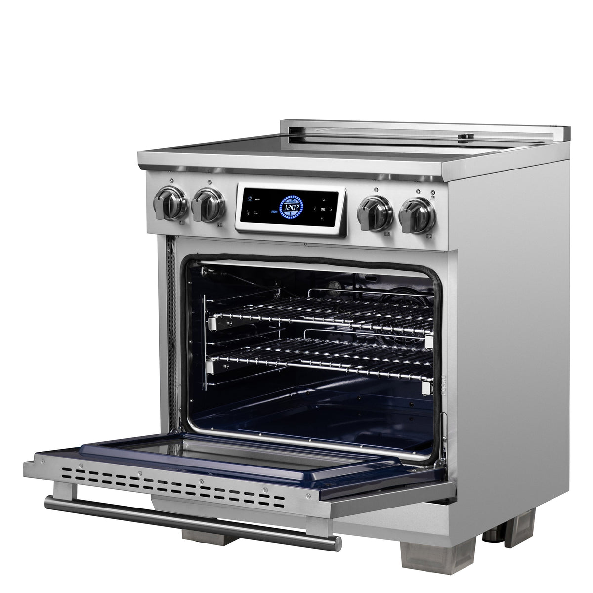 Forno Maximus 30-Inch Induction Range FFSIN0968-30 – Stainless Steel – Induction Range FFSIN0968 30 Right Angle Opened 2025 06 27
