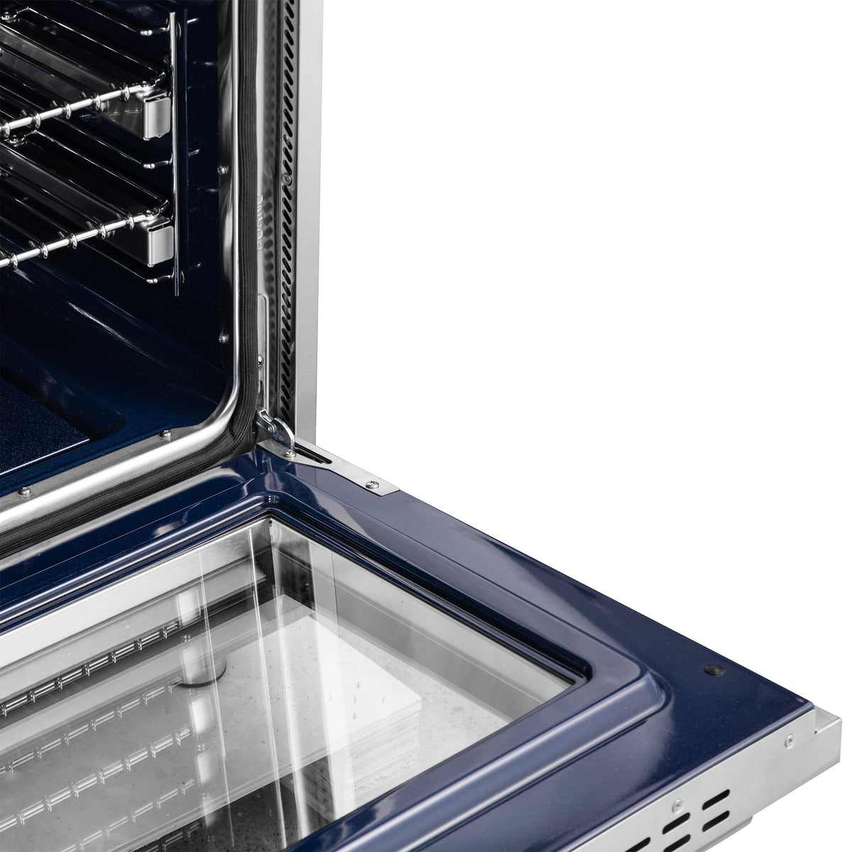 Forno Maximus 30-Inch Induction Range FFSIN0968-30 – Stainless Steel – Induction Range FFSIN0968 30 V1 13 Door Hinge Close Up 2025 05 05