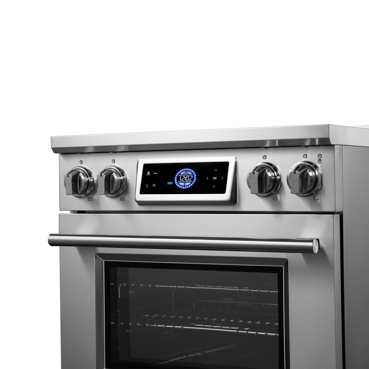 Forno Maximus 30-Inch Induction Range FFSIN0968-30 – Stainless Steel – Induction Range FFSIN0968 30 V1 8 Knob Close Up 2025 05 05