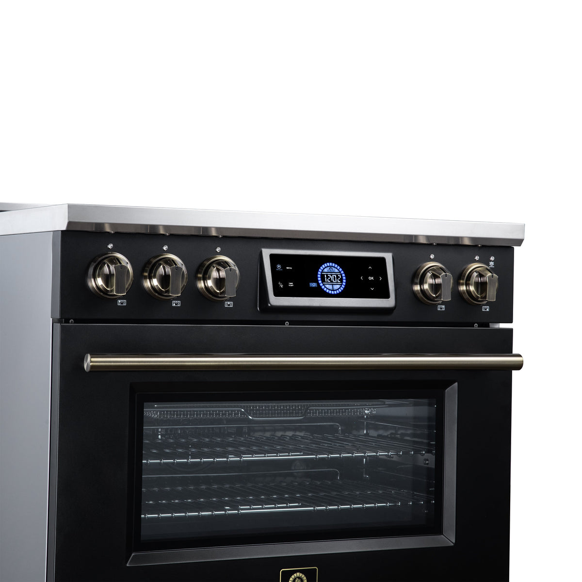 Forno Maximus 36-Inch Induction Range FFSIN0968-36 – Black – Induction Range FFSIN0968 36BLK Control Panel Left Angle 2026 08 17