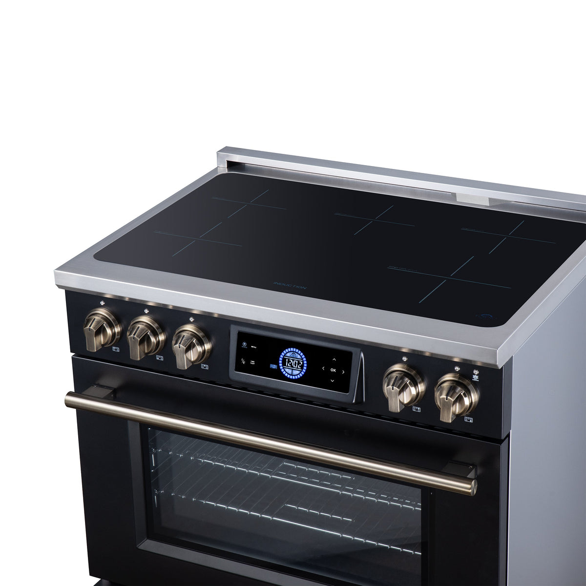 Forno Maximus 36-Inch Induction Range FFSIN0968-36 – Black – Induction Range FFSIN0968 36BLK Cooktop Right Angle 2026 08 17