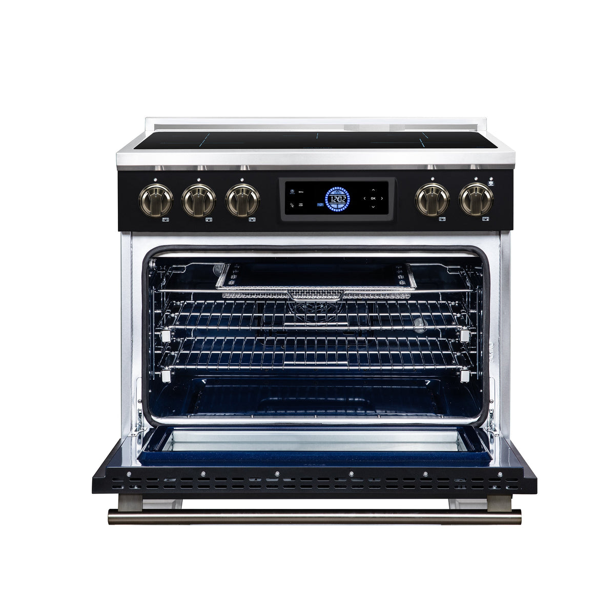 Forno Maximus 36-Inch Induction Range FFSIN0968-36 – Black – Induction Range FFSIN0968 36BLK Front Open 2026 08 17