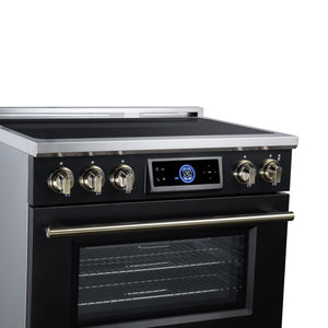 Forno Maximus 36-Inch Induction Range FFSIN0968-36 – Black – Induction Range FFSIN0968 36BLK Left Angle Close Up 2026 08 17