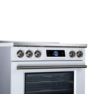 Forno Maximus 36-Inch Induction Range FFSIN0968-36 – White – Induction Range FFSIN0968 36WHT Control Panel Left Angle 2026 08 17