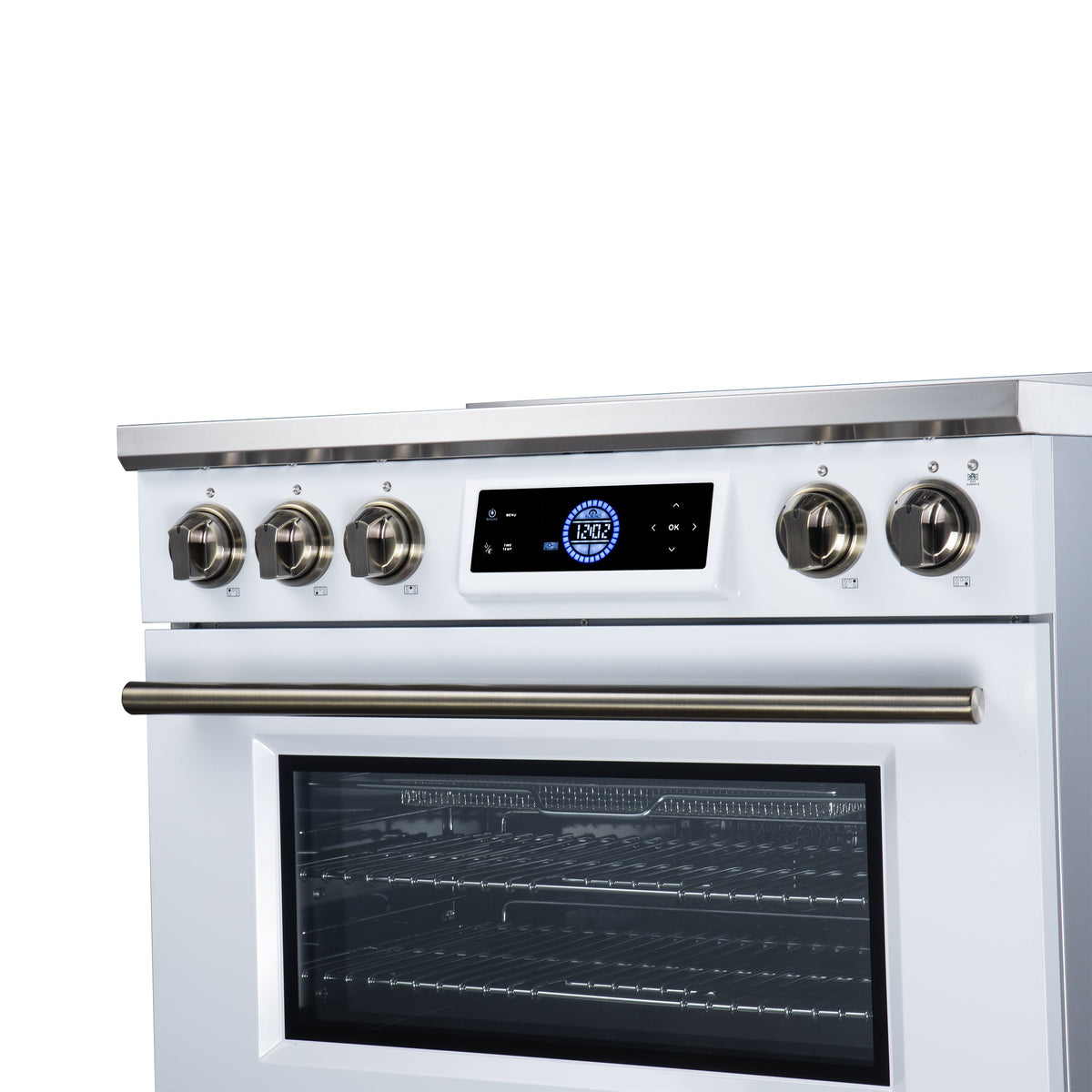 Forno Maximus 36-Inch Induction Range FFSIN0968-36 – White – Induction Range FFSIN0968 36WHT Control Panel Right Angle 2026 08 17