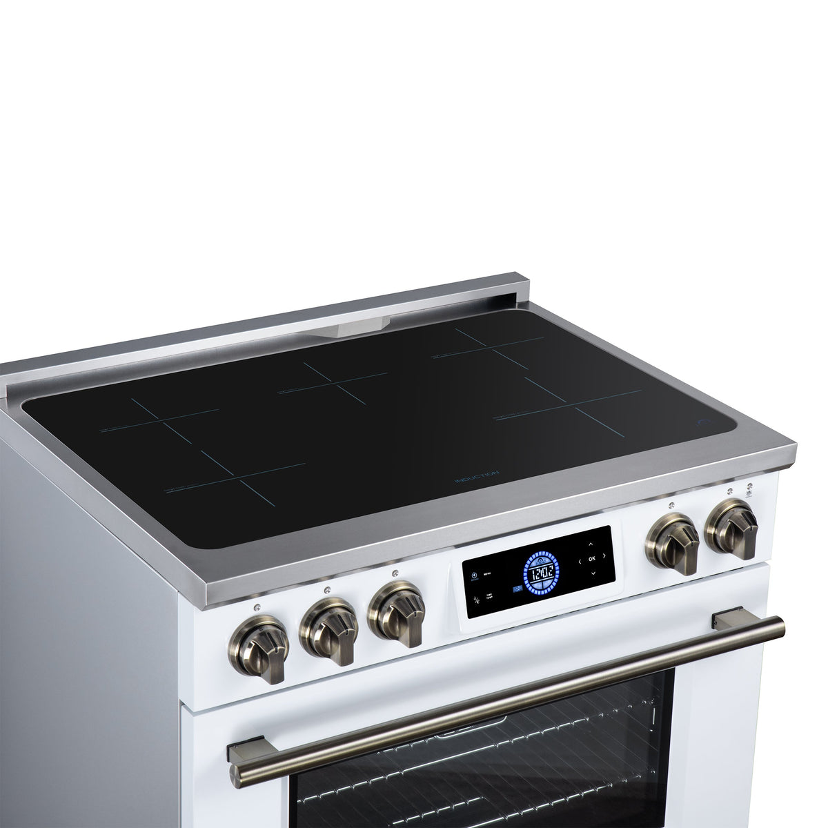 Forno Maximus 36-Inch Induction Range FFSIN0968-36 – White – Induction Range FFSIN0968 36WHT Cooktop Left Angle 2026 08 17