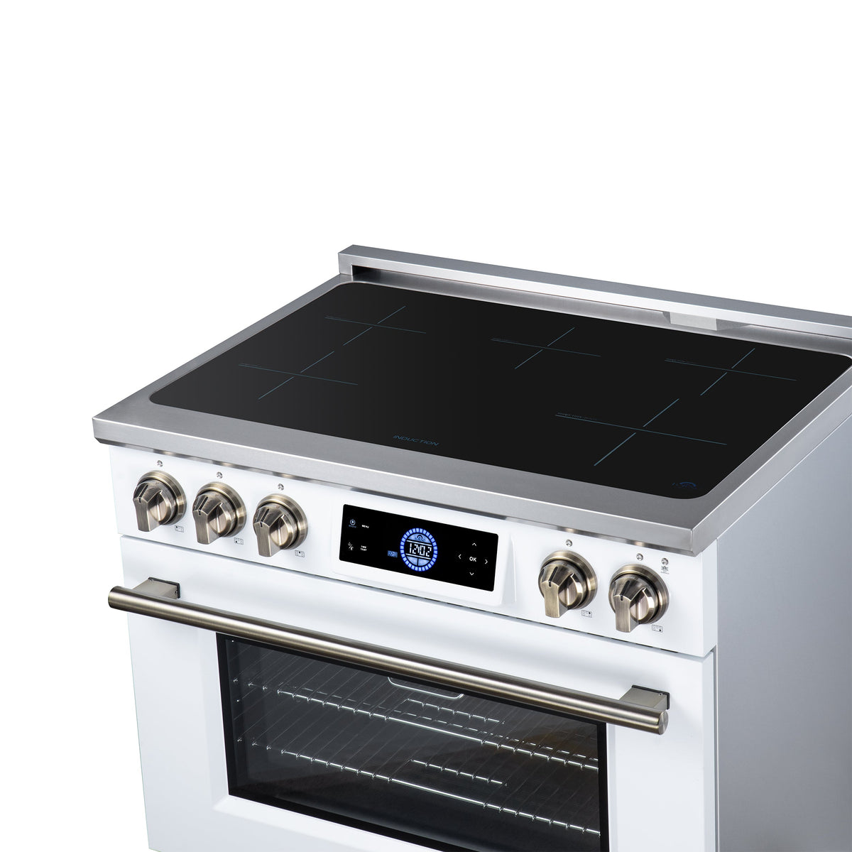 Forno Maximus 36-Inch Induction Range FFSIN0968-36 – White – Induction Range FFSIN0968 36WHT Cooktop Right Angle 2026 08 17