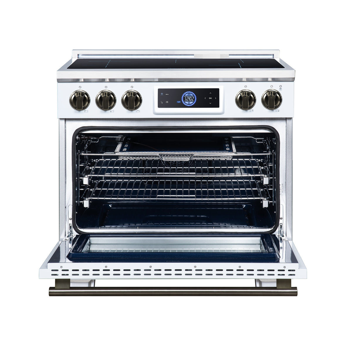 Forno Maximus 36-Inch Induction Range FFSIN0968-36 – White – Induction Range FFSIN0968 36WHT Front Open 2026 08 17