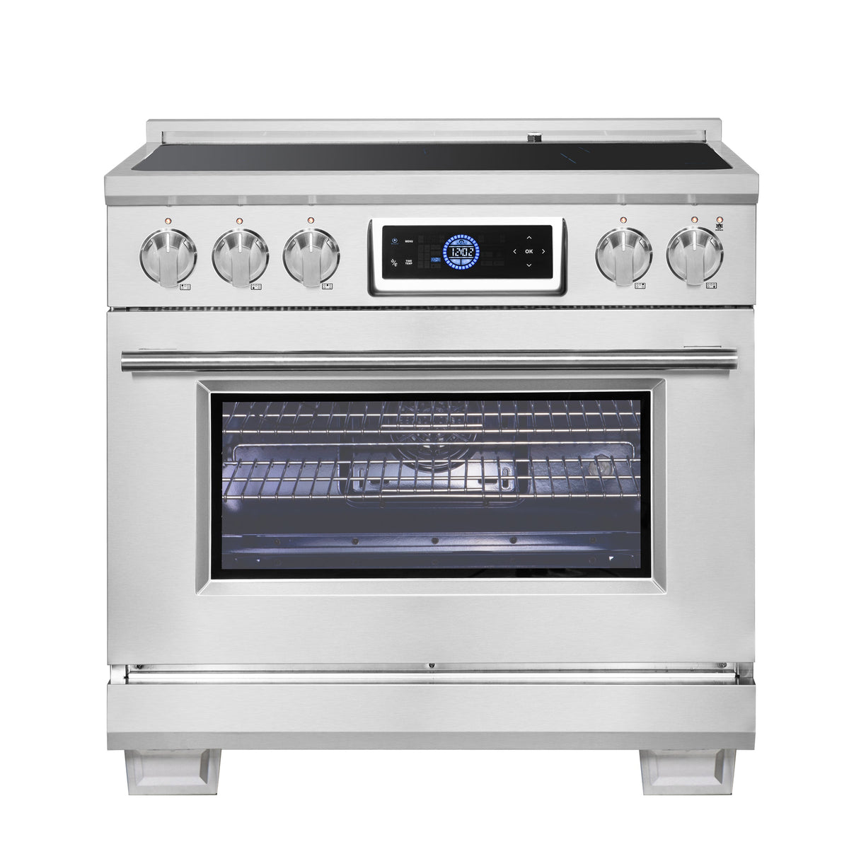 Forno Maximus 36-Inch Induction Range FFSIN0968-36 – Stainless Steel – Induction Range FFSIN0968 36 Front 2025 06 27