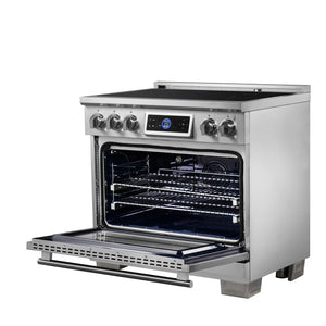 Forno Maximus 36-Inch Induction Range FFSIN0968-36 – Stainless Steel – Induction Range FFSIN0968 36 Right Angle Opened 2025 06 27