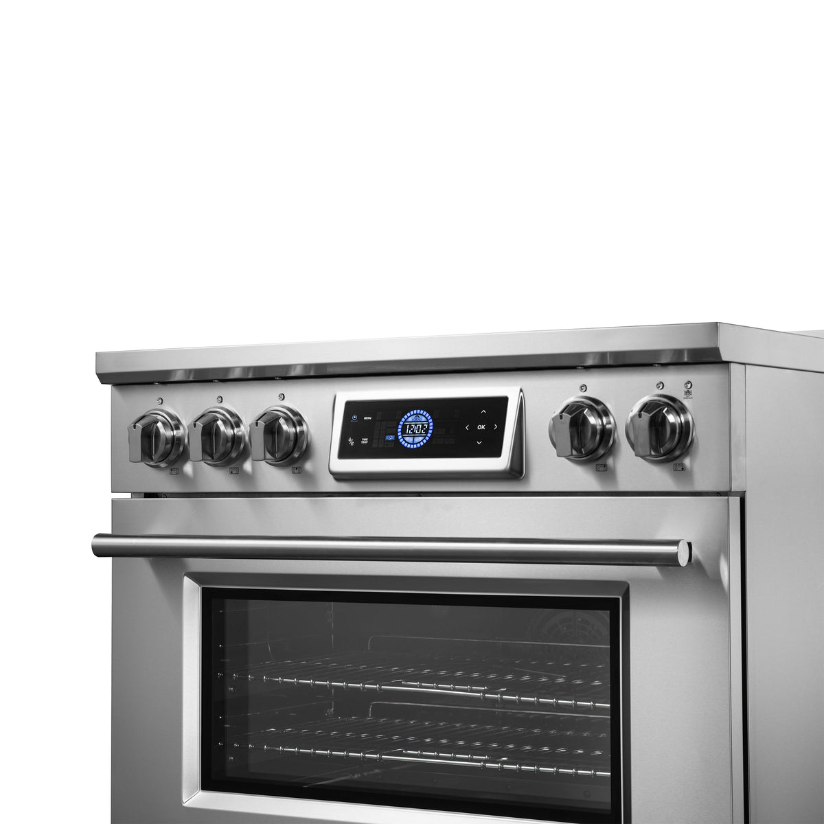 Forno Maximus 36-Inch Induction Range FFSIN0968-36 – Stainless Steel – Induction Range FFSIN0968 36 V1 12 Rightt Angle Controls Closeip 06 05 2025