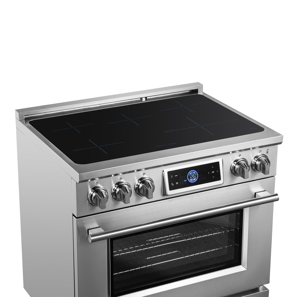Forno Maximus 36-Inch Induction Range FFSIN0968-36 – Stainless Steel – Induction Range FFSIN0968 36 V1 8 LEft Angle Cooktop 06 05 2025 20