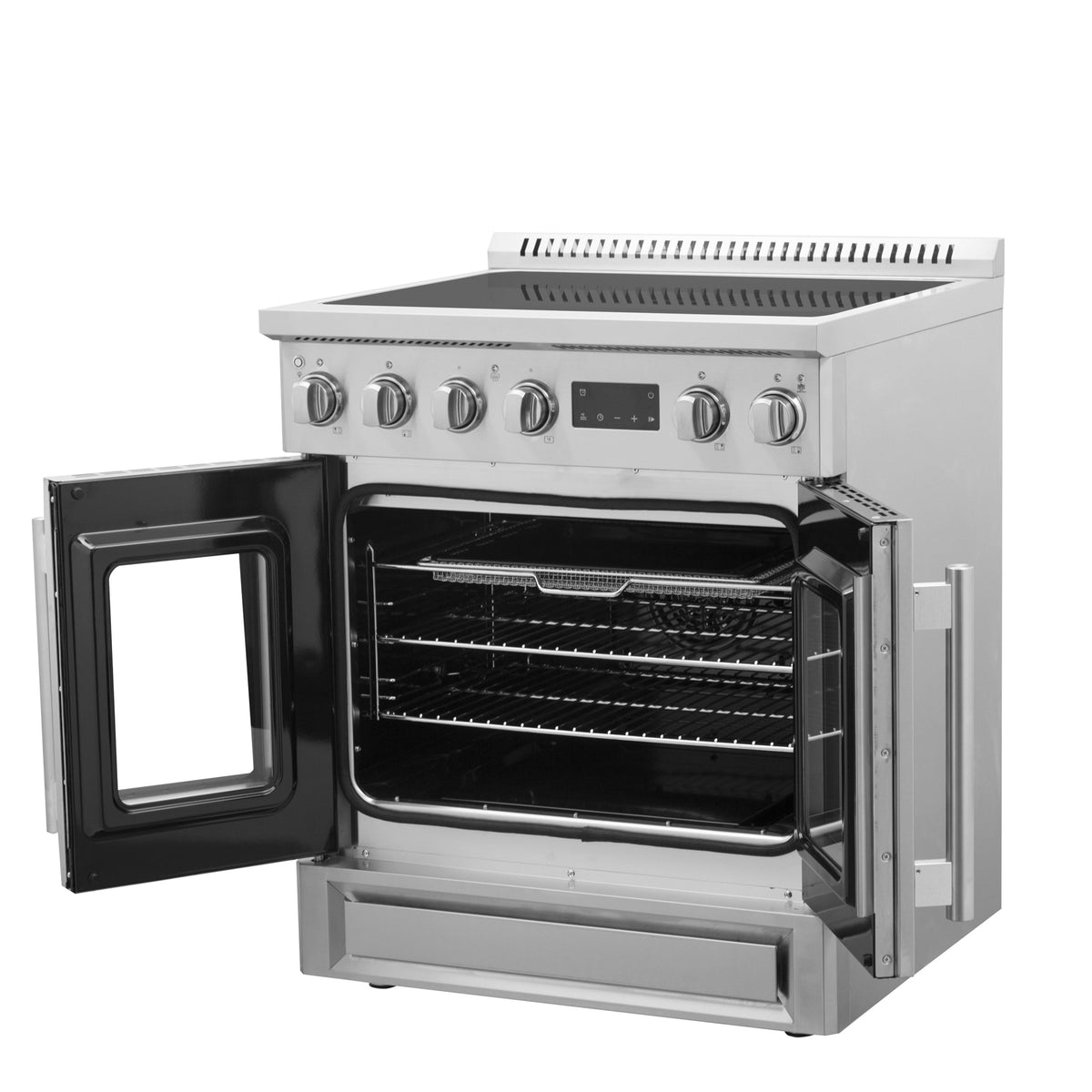 Forno Torino 30-Inch Induction Range FFSIN0950-30 – Stainless Steel – Induction range FFSIN0950 30 Right Angle Opened 2025 06 03