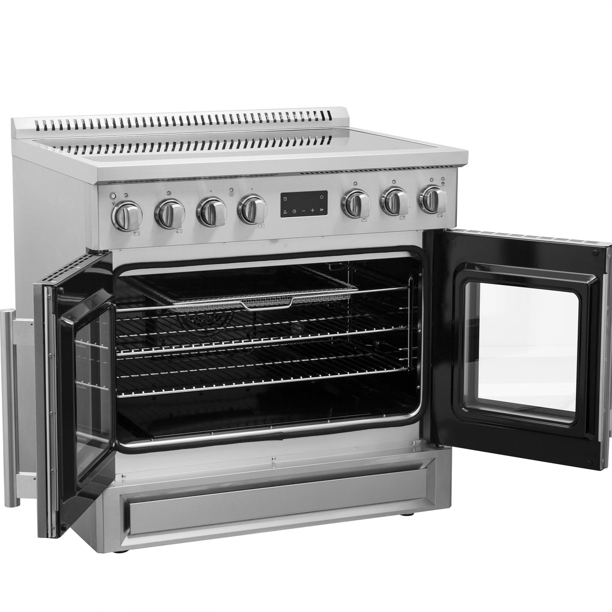 Forno Torino 36-Inch Induction Range FFSIN0950-36 – Stainless Steel – Induction range FFSIN0950 36 Left Angle Opened 2025 06 04